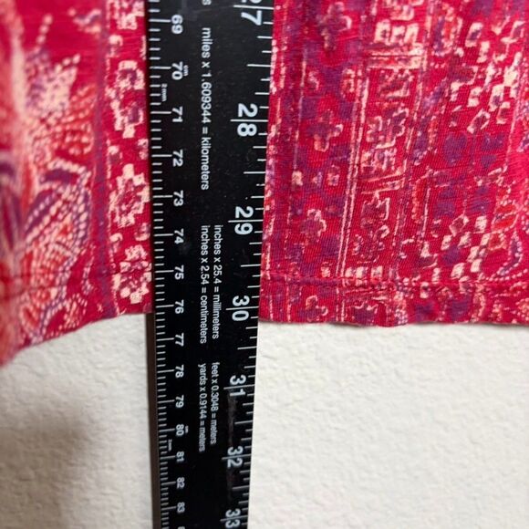 Lucky Brand T-Shirt Women's 2X Red Printed Short Sleeve Casual Printed Top - Picture 5 of 8